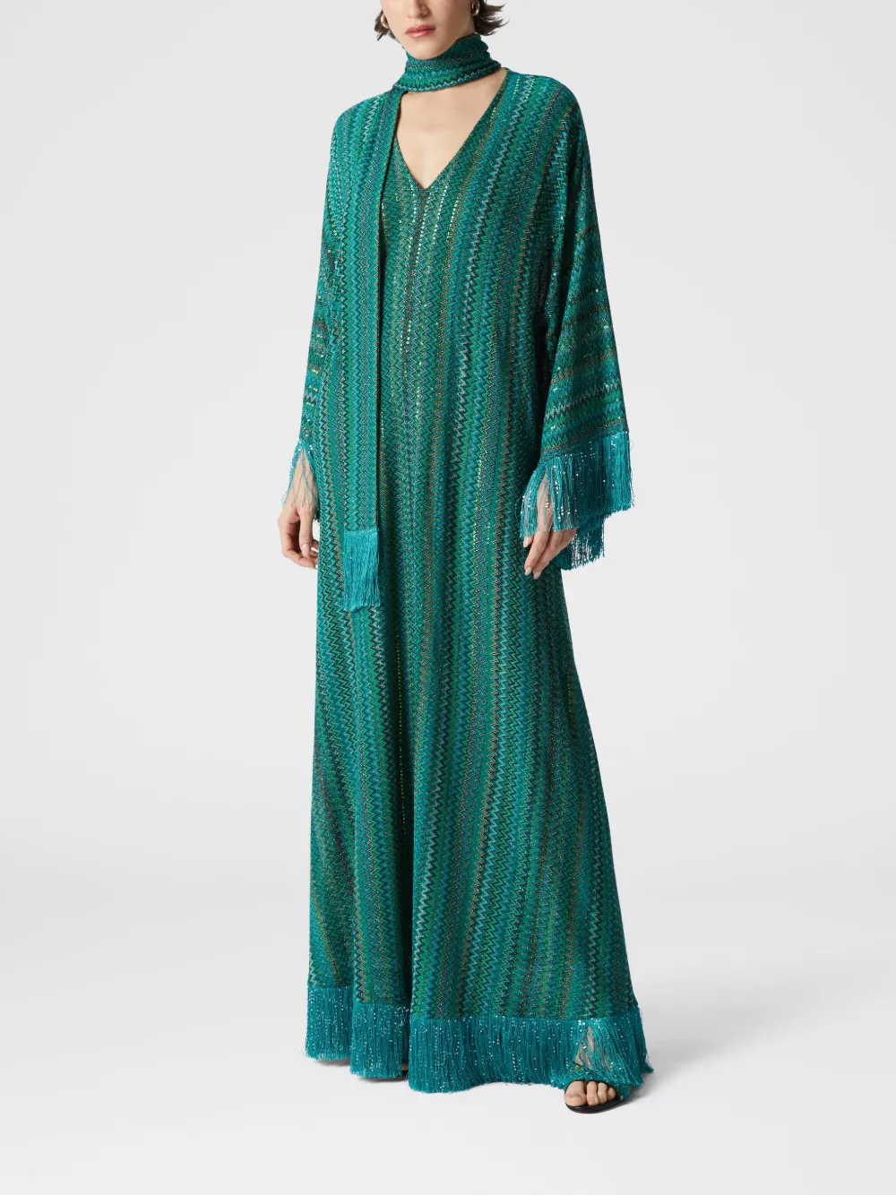 Missoni zigzag kaftan dress - Groen