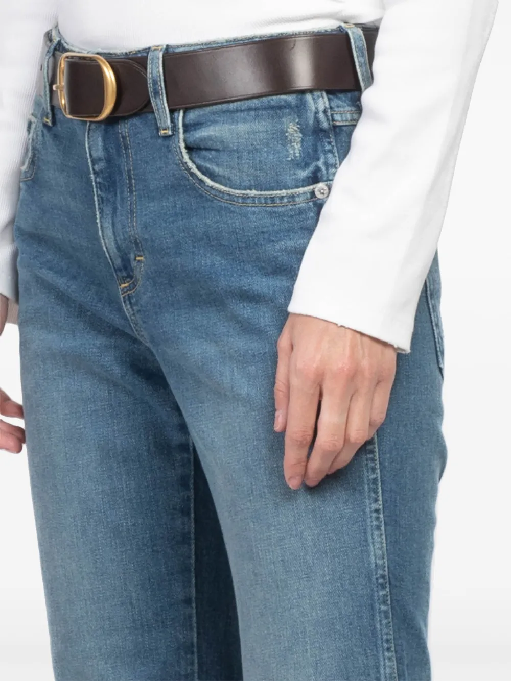 Amo Cropped Straight-leg Jeans In Blue