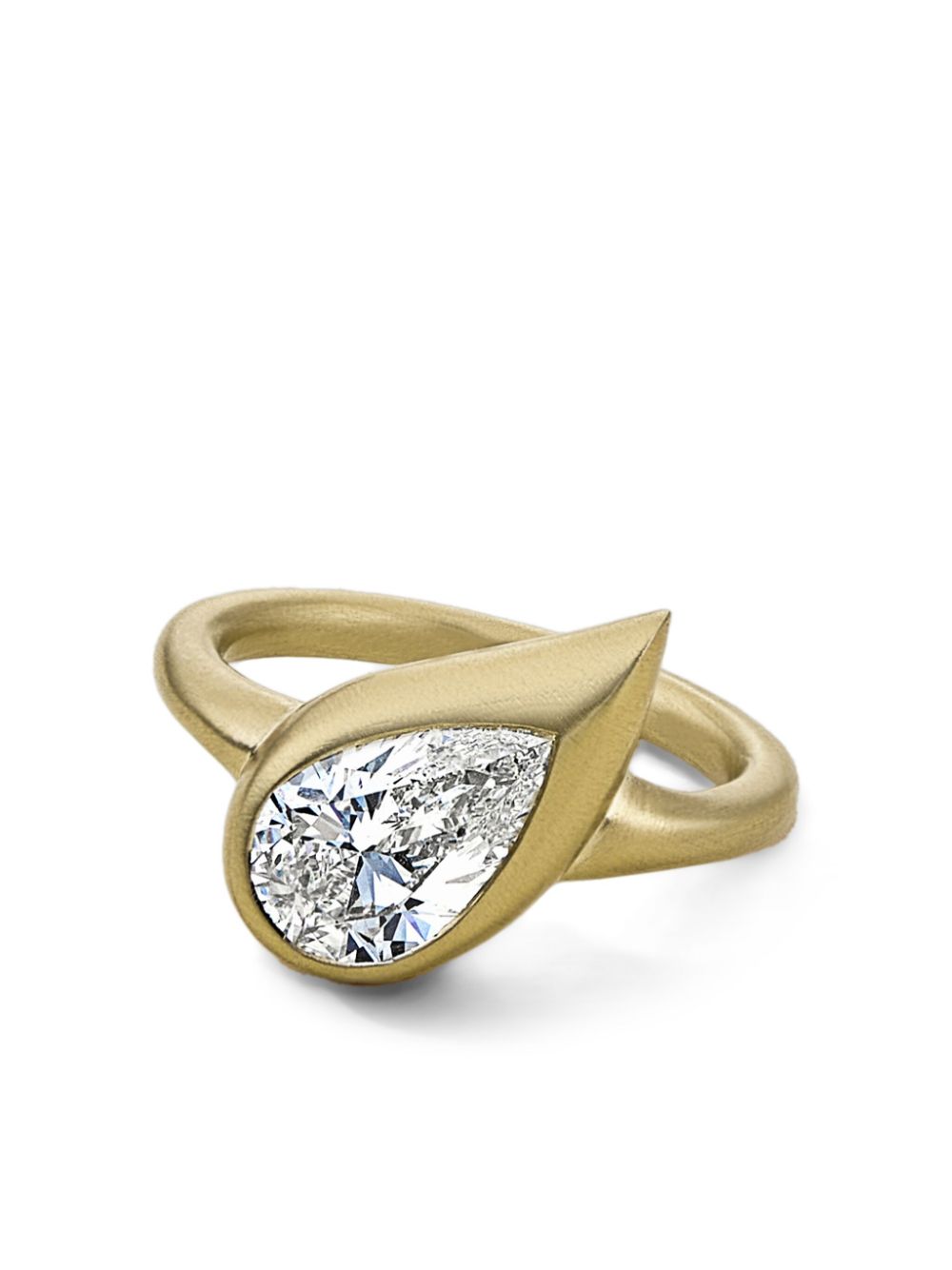 18kt yellow gold mini Mika diamond pinky ring