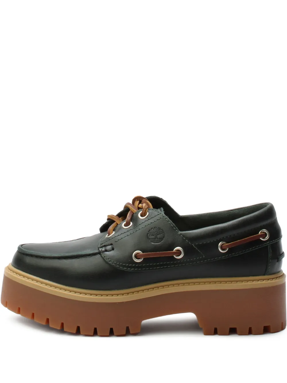 Timberland Stone Street "Dark Green Full Grain" boat shoes
