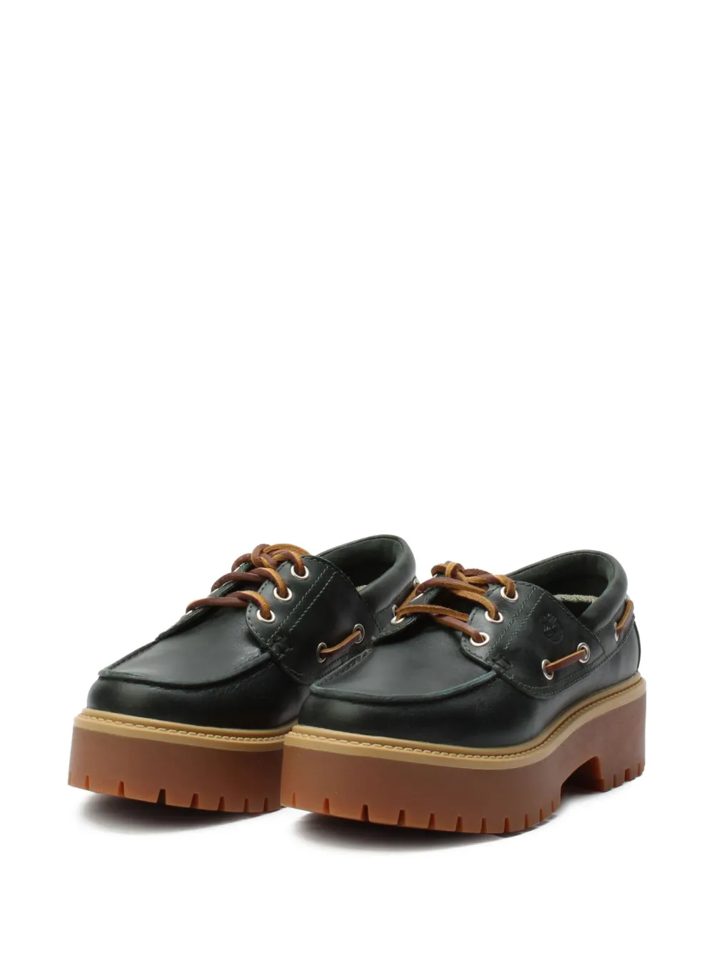 Timberland Stone Street "Dark Green Full Grain" boat shoes