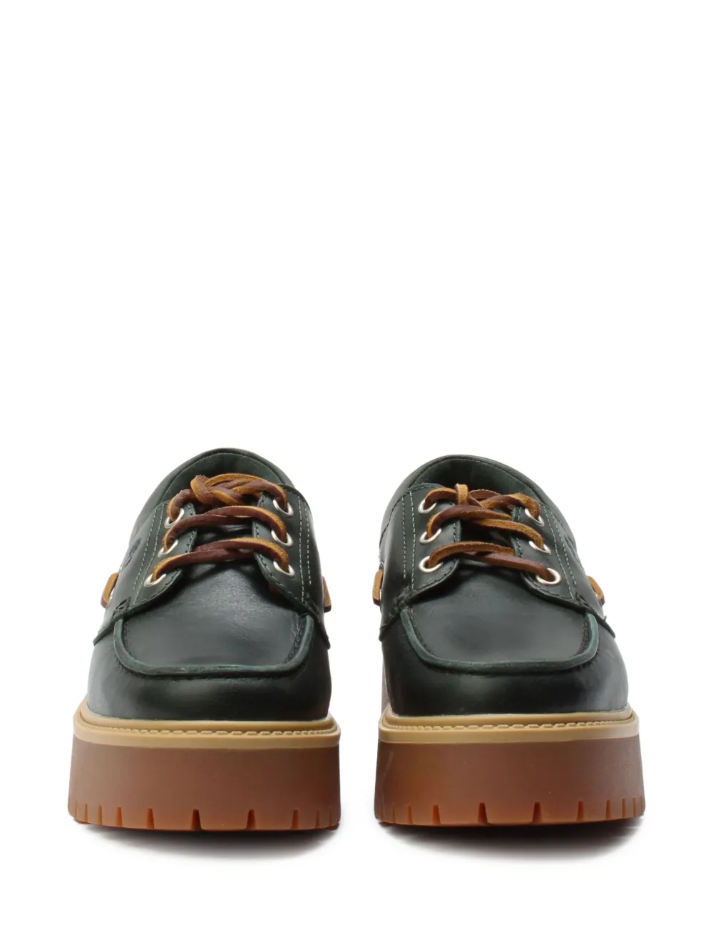 Timberland Stone Street "Dark Green Full Grain" boat shoes