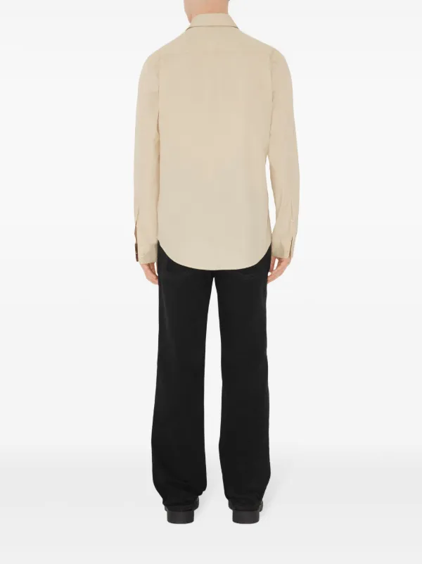 Burberry EKD-embroidered Cotton Shirt | Neutrals | FARFETCH