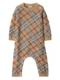 Burberry Kids check-pattern romper - Brown