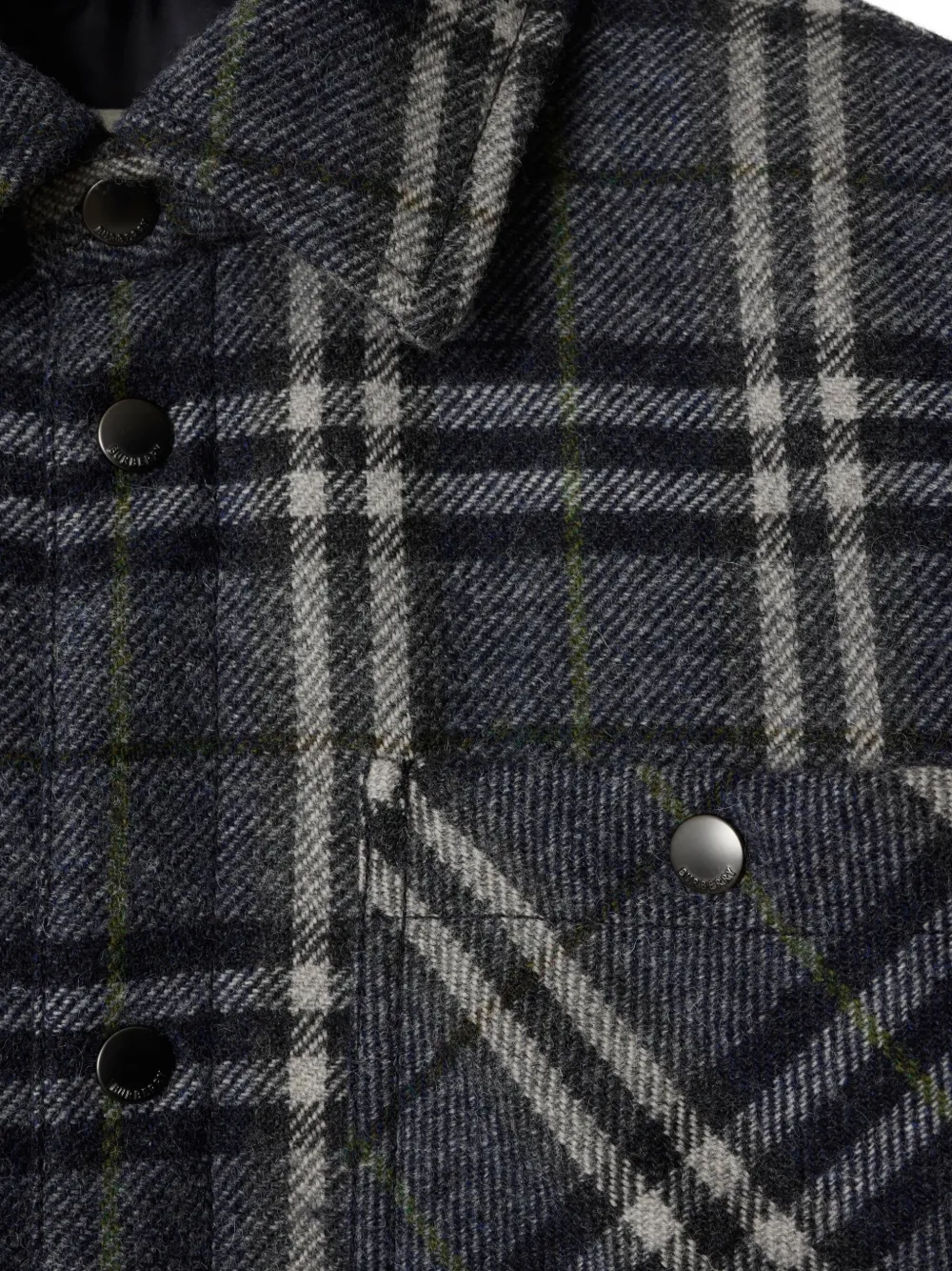 Burberry Geruit wollen overhemd Zwart
