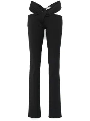 Coperni レディース パンツ Coperni zip-detail Ruffled Trousers | Black | FARFETCH GE