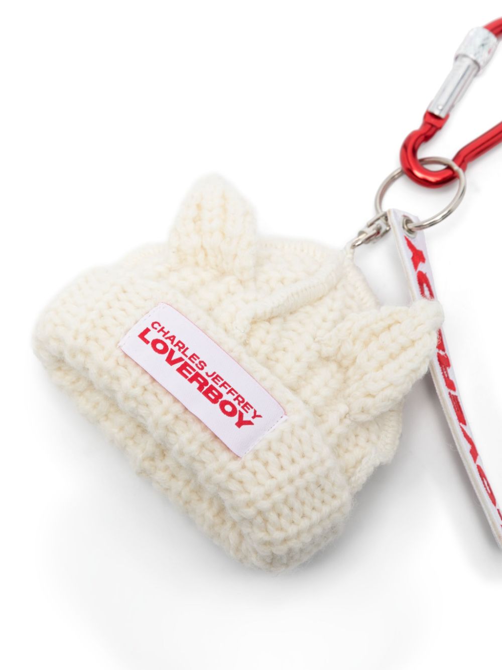 Charles Jeffrey Loverboy Chunky Ears Beanie keyring - Wit