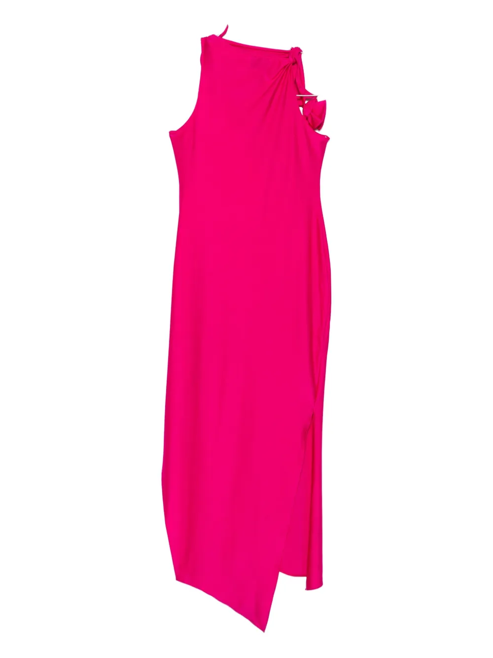 Coperni asymmetric flower-detail maxi dress - Roze