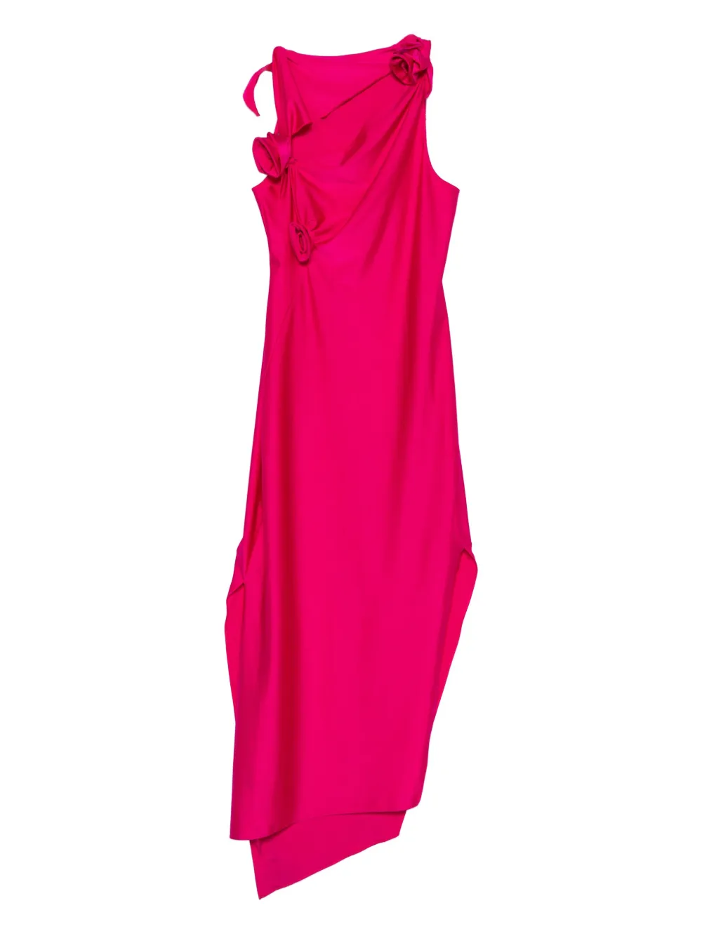 Coperni asymmetric flower-detail maxi dress Roze