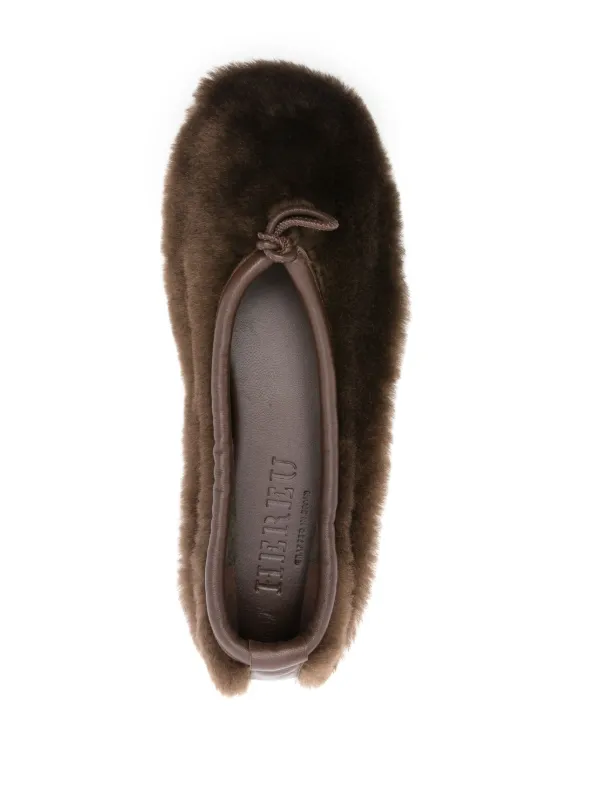 ◆HEREU◆ Puntera Flat Shoes Chestnut WFR21PUNT003 WFR21PUNT PUNTERA - Pleated-Toe Pump – Hereu Studio