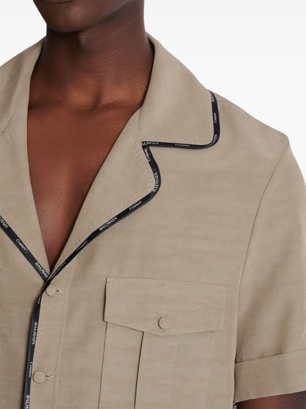 Balmain Overhemd met contrasterende afwerking Beige