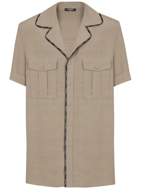 Balmain contrast-trim shirt