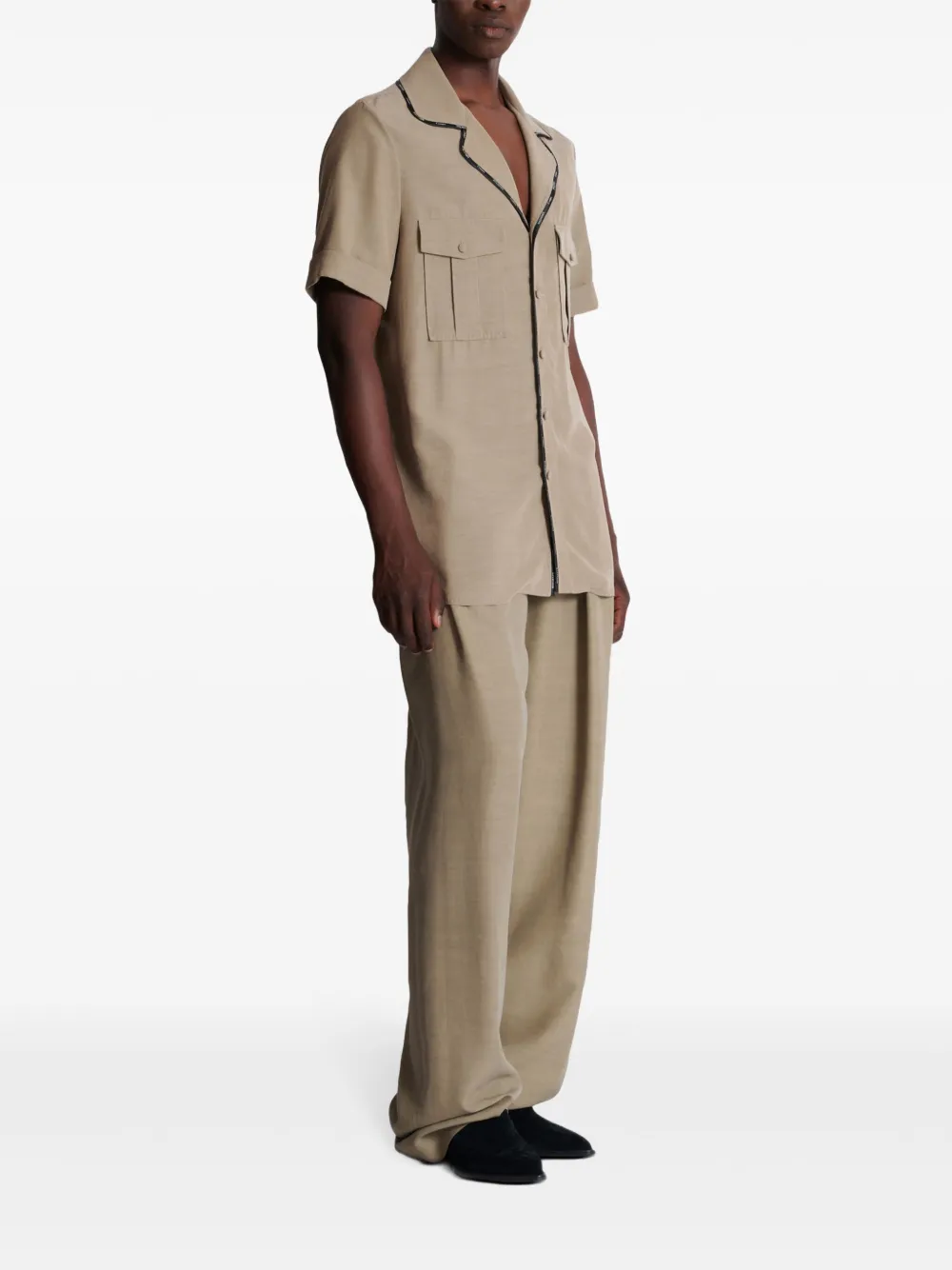 Balmain Overhemd met contrasterende afwerking Beige