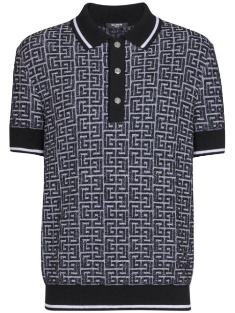 Balmain Labyrinth knitted polo shirt Men