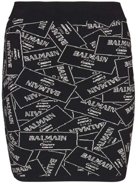 Balmain jacquard-pattern skirt 