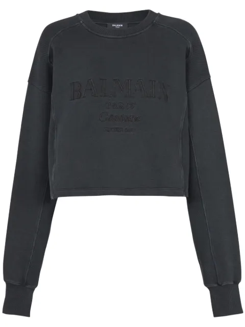 Balmain sudadera con logo bordado