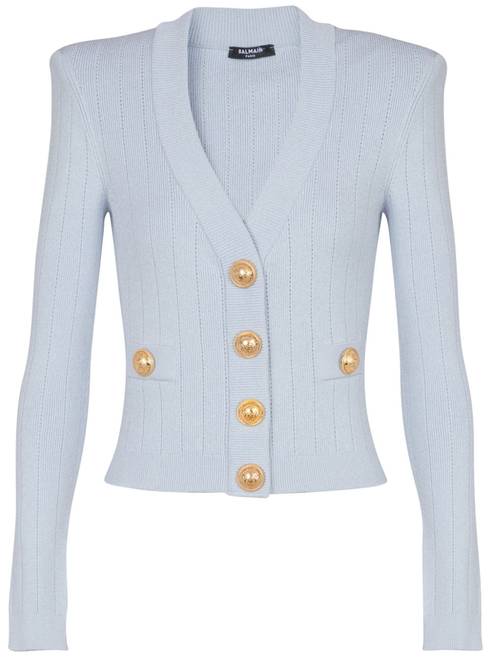 Balmain Vest met gegraveerde knoop Blauw