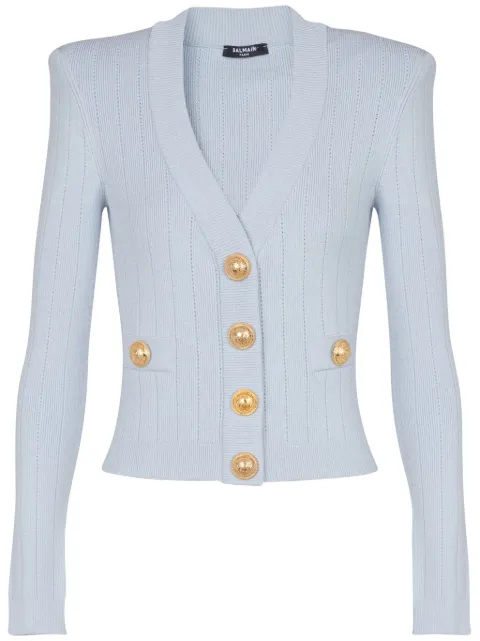 Balmain engraved-button cardigan 