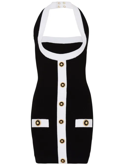 Robe bicolore à dos-nu - Balmain - Modalova