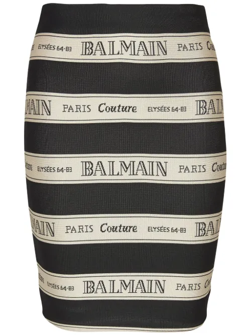 Balmain jupe en jacquard - Noir - Balmain - Modalova