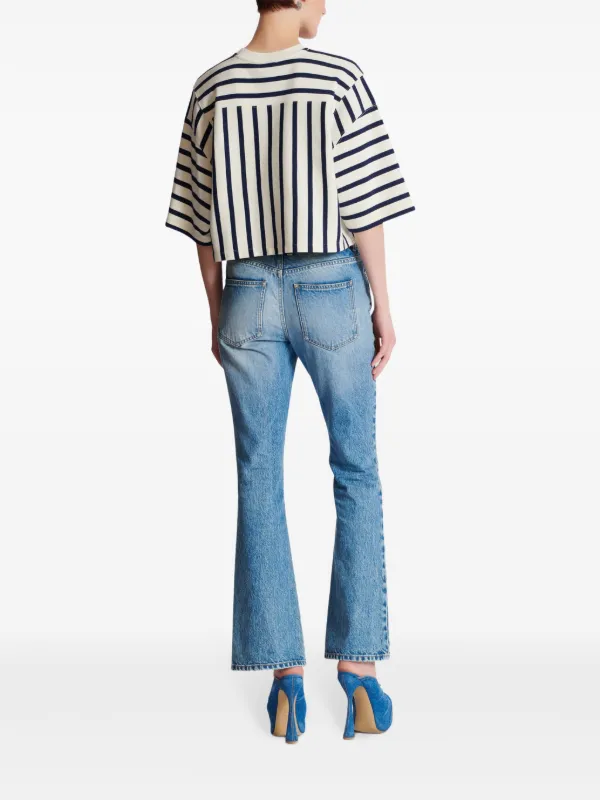 Tシャツ・カットソー BALMAIN STRIPED BASEBALL T-SHIRT Striped Balmain Baseball T-shirt - Women | BALMAIN