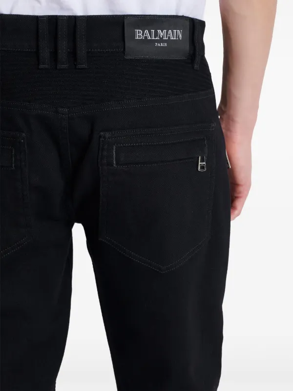 Balmain slim-fit Biker Jeans | Black | FARFETCH