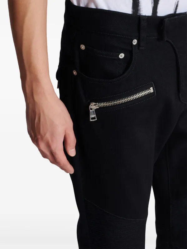 Balmain slim-fit Biker Jeans | Black | FARFETCH