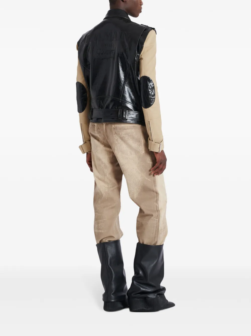 Balmain Bikerjack met vlakken Zwart
