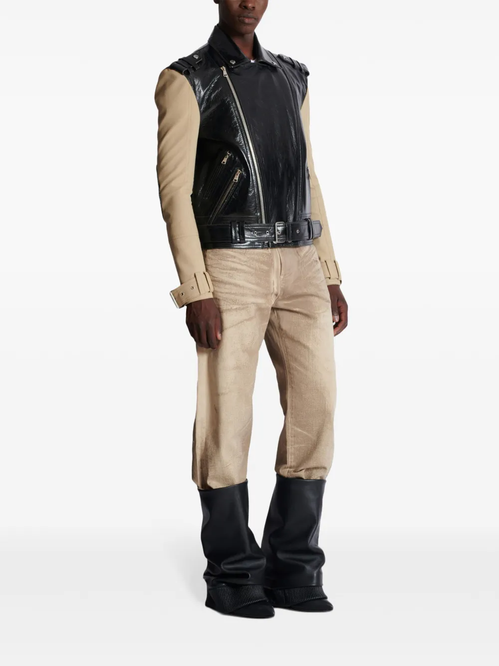 Balmain Bikerjack met vlakken Zwart