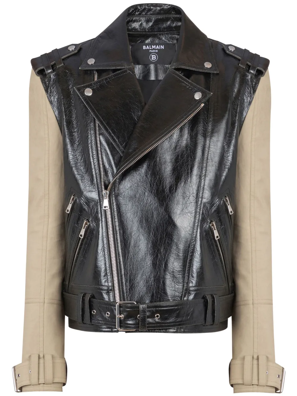 Balmain Bikerjack met vlakken Zwart