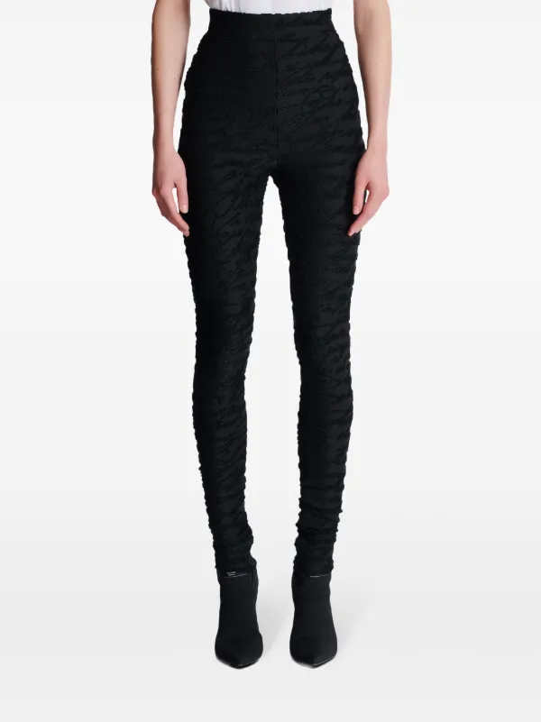 【関税込み】Balmain ブラック＆ブラウン モノグラム レギンス Balmain モノグラム レギンス | ブラック | FARFETCH JP
