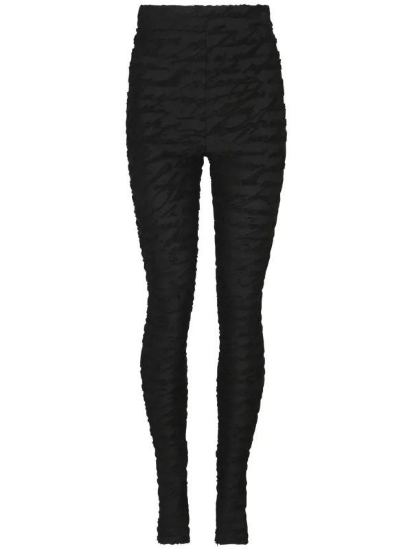 【関税＆送料込み】Balmain Leggings Balmain Leggings Mit Monogramm-Jacquard | Schwarz | FARFETCH DE