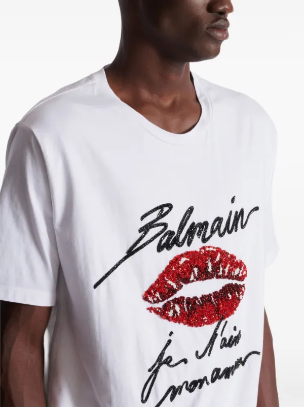 【関税&送料込】Balmain Love Letter T-Shirt T-shirt with 
