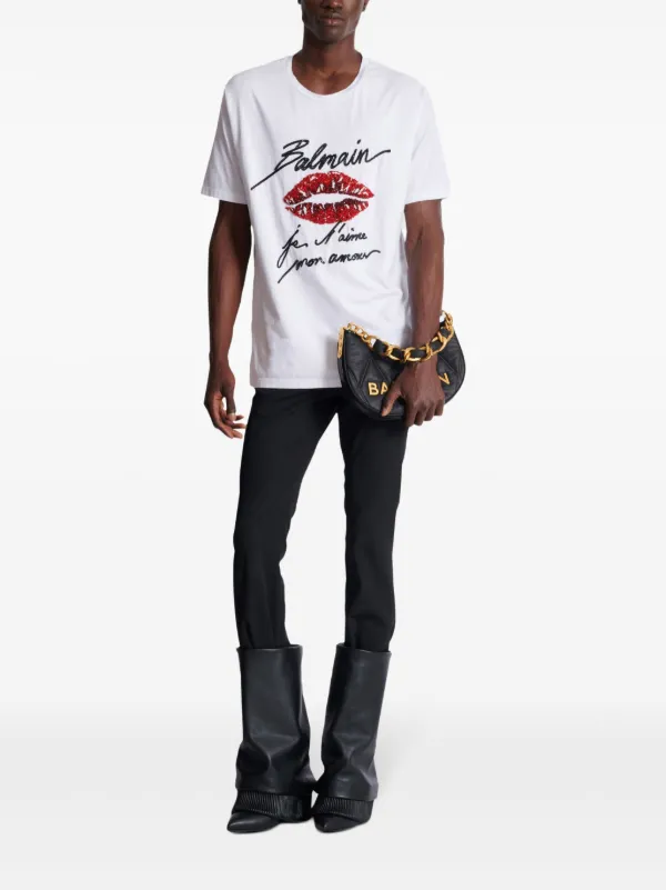 【関税＆送料込み】Balmain \"Love Letter\" T-Shirt T-shirt with 