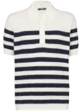 Balmain striped knitted polo shirt - White