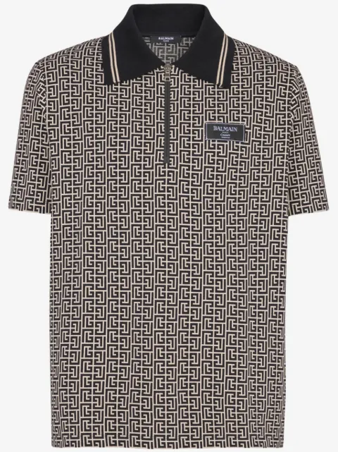Balmain Labyrinth jacquard polo shirt