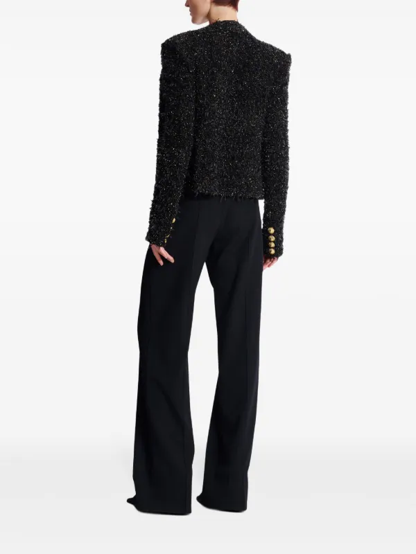 【関税込み】Balmain ブラック Edge-To-Edge ツイードジャケット Balmain Edge-To-Edge ジャケット | ブラック | FARFETCH JP