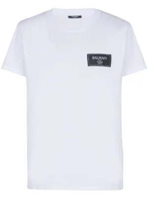 Balmain logo-print Cotton T-shirt | White | FARFETCH
