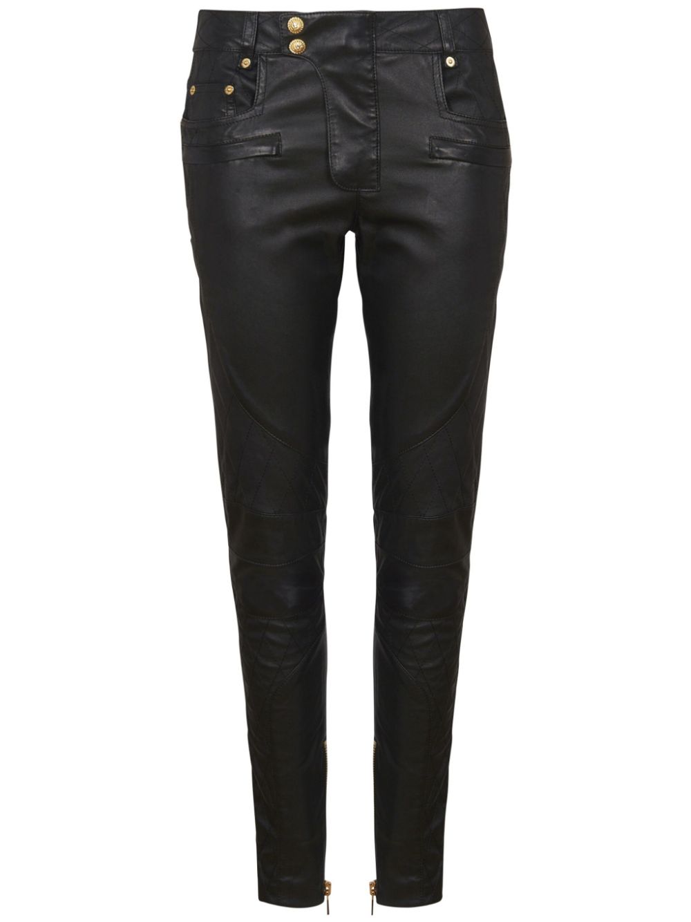 Balmain Leren broek Zwart