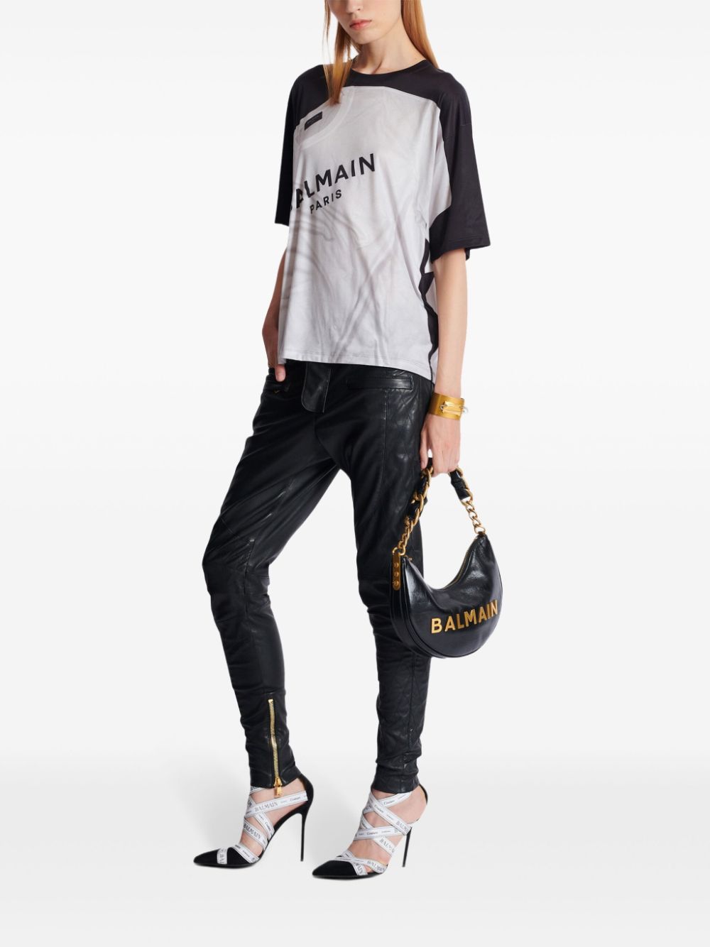 Balmain Leren broek - Zwart