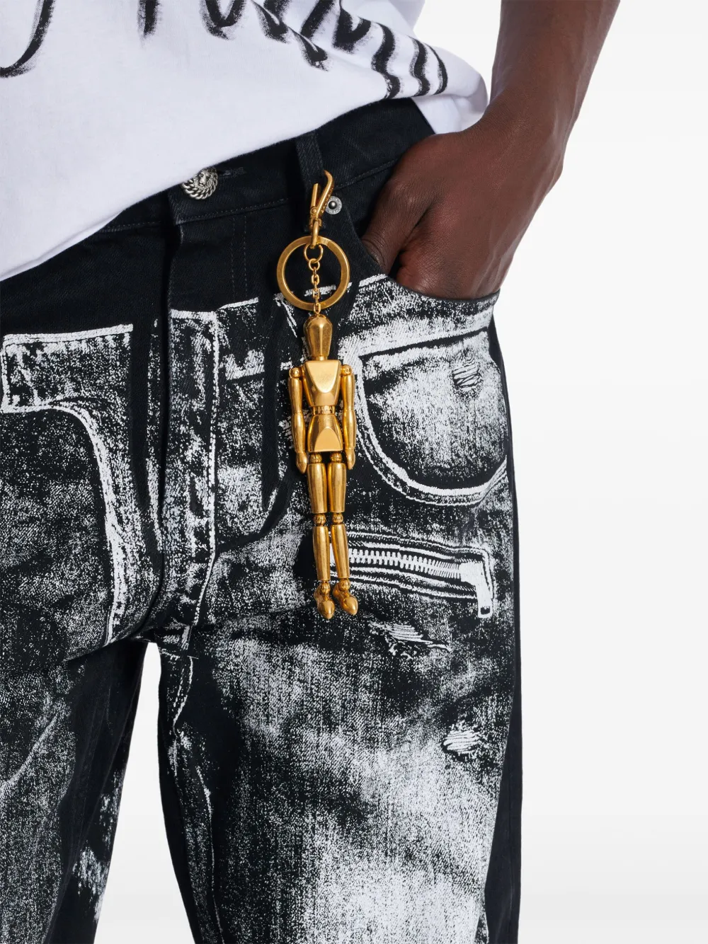 Balmain Messing Mannequin sleutelhanger Goud