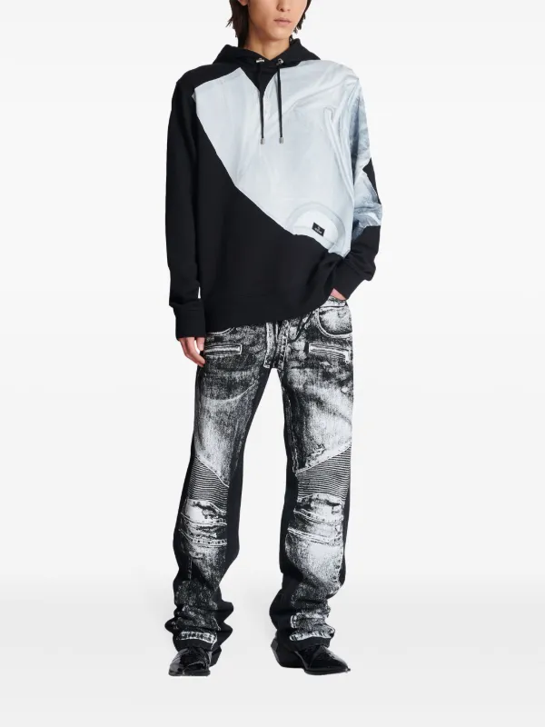 Balmain プリント パーカー | ブラック | FARFETCH JP