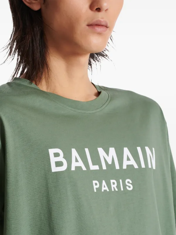 Balmain logo-print t-shirt | Green | FARFETCH
