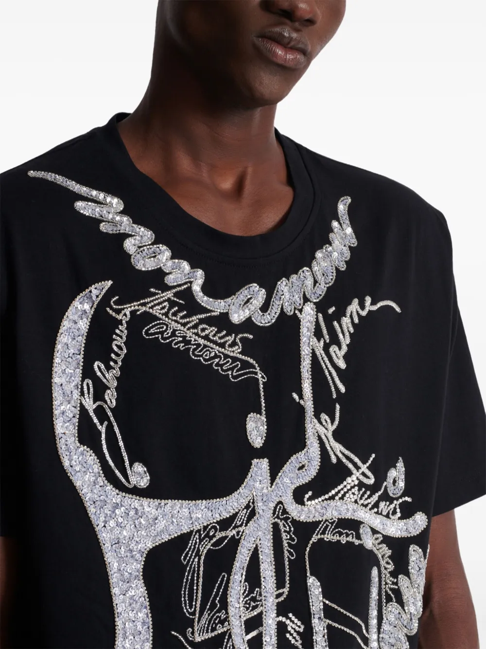 Balmain Love Letter t-shirt | Black | FARFETCH LB