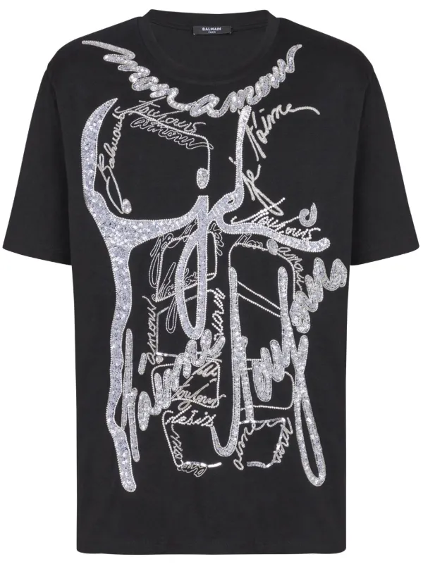 Tシャツ・カットソー Balmain Love Letter T-Shirt 26987591_56531606_600.jpg