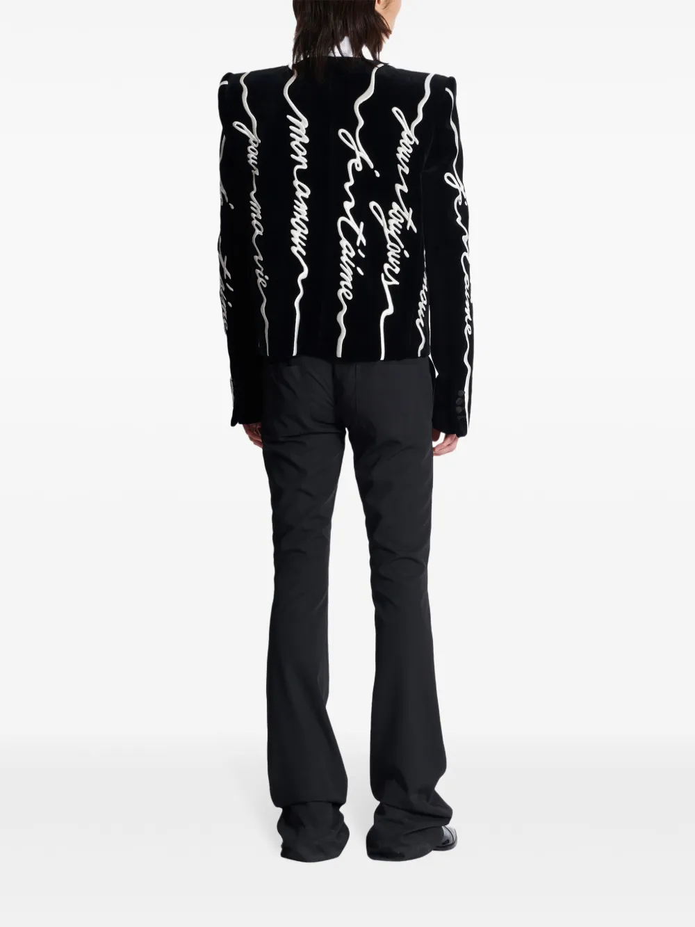 Balmain Spencer blazer met borduurwerk Zwart