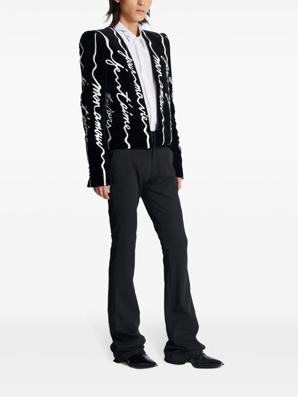 Balmain Spencer blazer met borduurwerk Zwart