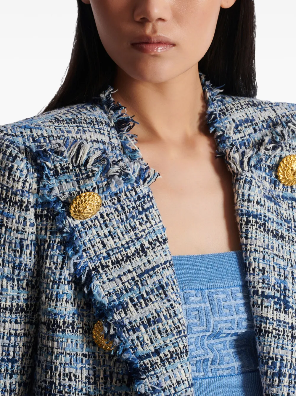 Balmain Edge-To-Edge ジャケット | ブルー | FARFETCH JP