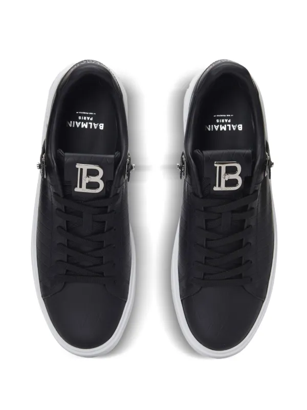 【関税&送料込み】Balmain 'B-Court B-Buzz' Black Low Sneak Balmain B-Court B-Buzz Sneakers | Black | FARFETCH