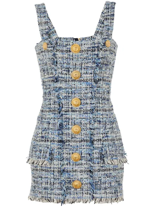 Robe en tweed à coupe courte - Balmain - Modalova